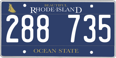 RI license plate 288735