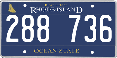 RI license plate 288736