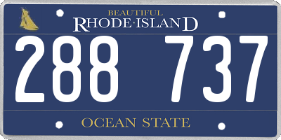 RI license plate 288737