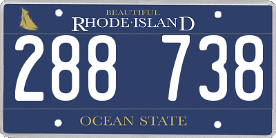 RI license plate 288738