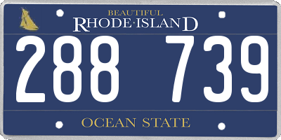RI license plate 288739