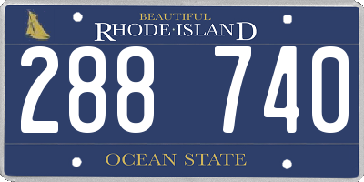 RI license plate 288740