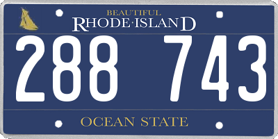 RI license plate 288743