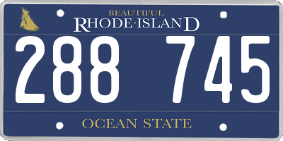 RI license plate 288745