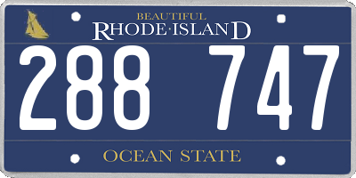 RI license plate 288747
