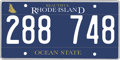 RI license plate 288748