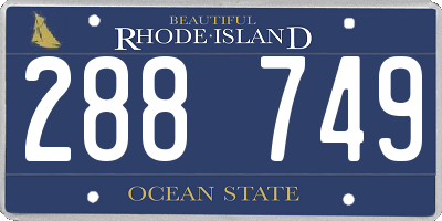 RI license plate 288749