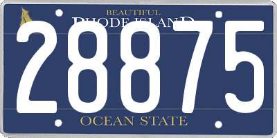 RI license plate 28875