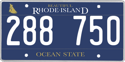 RI license plate 288750