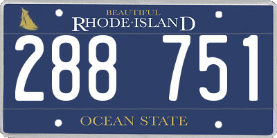 RI license plate 288751