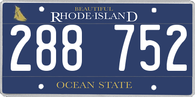 RI license plate 288752