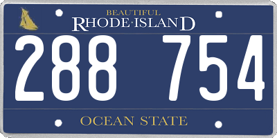 RI license plate 288754