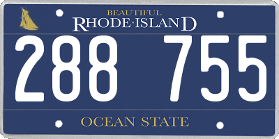 RI license plate 288755
