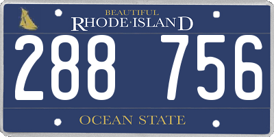 RI license plate 288756