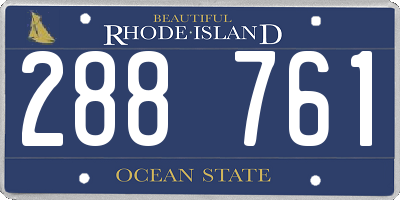 RI license plate 288761