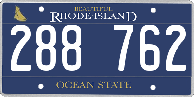 RI license plate 288762