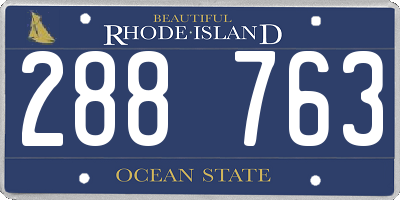 RI license plate 288763