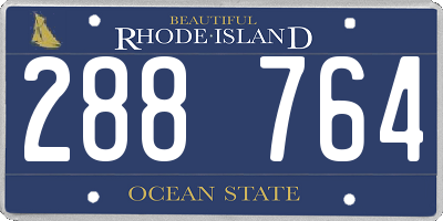 RI license plate 288764