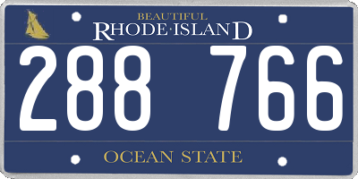 RI license plate 288766