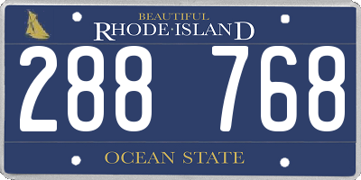 RI license plate 288768