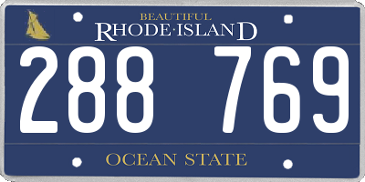 RI license plate 288769