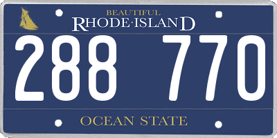 RI license plate 288770