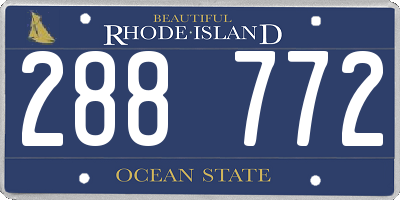 RI license plate 288772