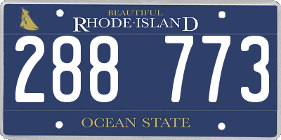 RI license plate 288773