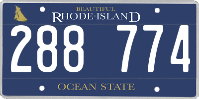 RI license plate 288774