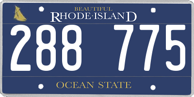 RI license plate 288775