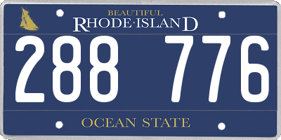RI license plate 288776