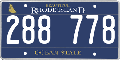 RI license plate 288778