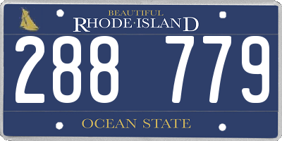 RI license plate 288779