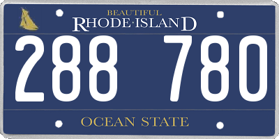 RI license plate 288780