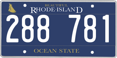 RI license plate 288781