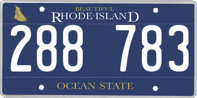 RI license plate 288783