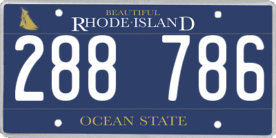RI license plate 288786