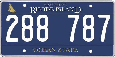 RI license plate 288787