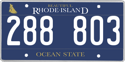 RI license plate 288803