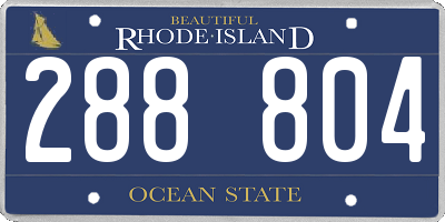 RI license plate 288804