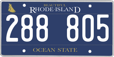 RI license plate 288805
