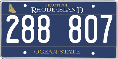 RI license plate 288807