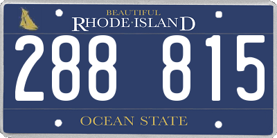 RI license plate 288815