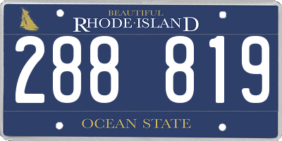 RI license plate 288819