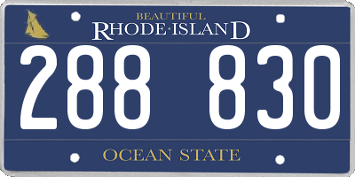 RI license plate 288830