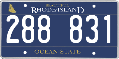 RI license plate 288831