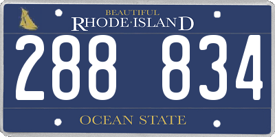 RI license plate 288834