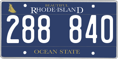 RI license plate 288840