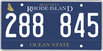 RI license plate 288845