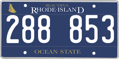 RI license plate 288853